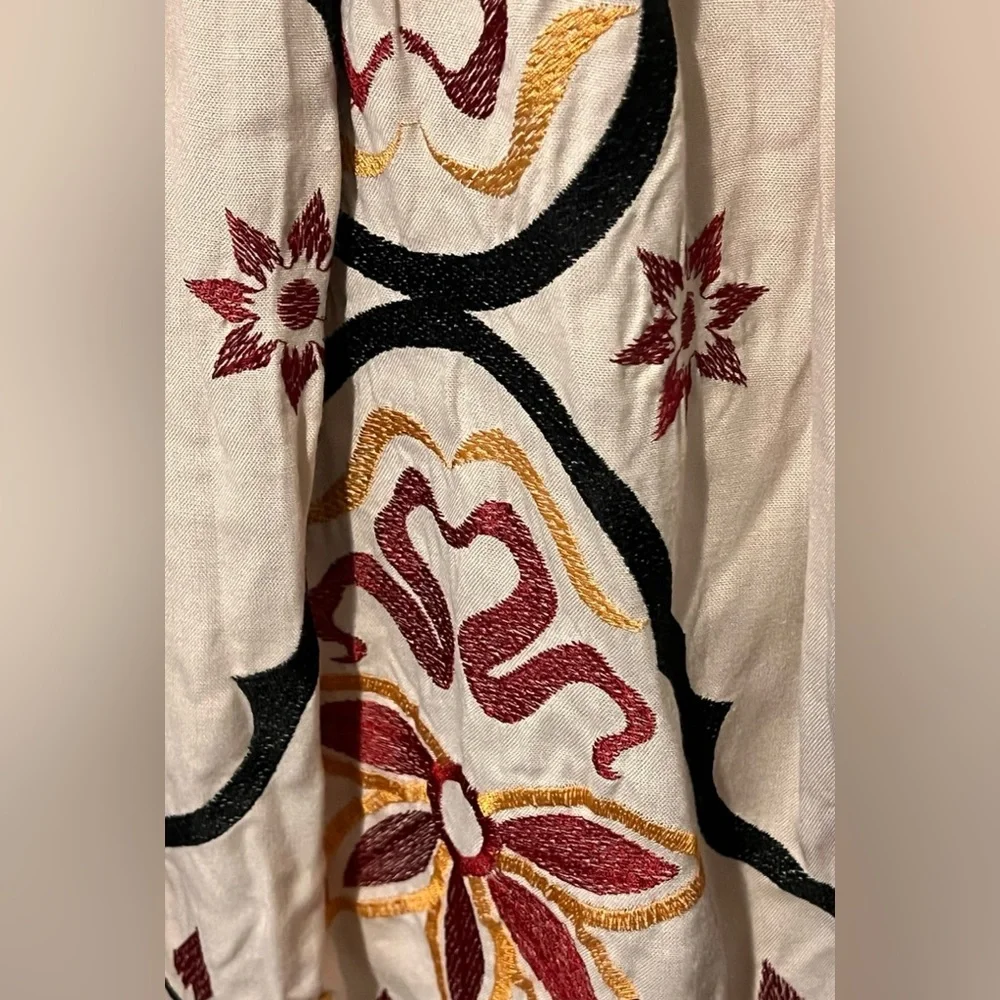 Free People White and Pink Embroidered Mini Dress EUC - Picture 4 of 14